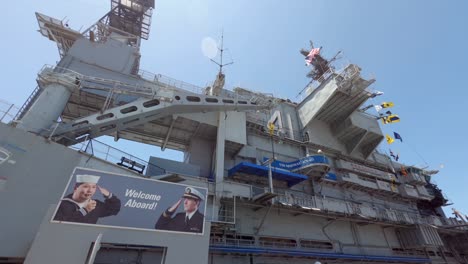 Awesome-super-wide-angle-exterior-panoramic-shot-of-the-USS-Midway-Museum