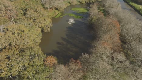 Una-Vista-Aérea-De-Arriba-Hacia-Abajo-Del-Estanque-Potter,-Parte-De-Los-Humedales-Uhcl-En-Clear-Lake,-Houston,-Texas.