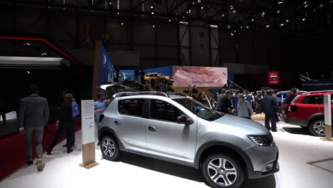 Geneva,-Switzerland:-wide-high-angle-shot,-Dacia-Duster-compact-SUV,-Autosalon-Geneva-Motor-Show-Switzerland