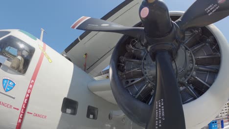 Wide-angle-closeup-of-military-plane-engine-displayed-on-flight-deck-of-the-USS-Midway-Museum