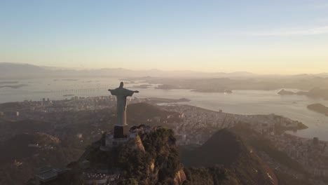 4-De-Marzo-De-2019,-Estatua-De-Cristo-Redentor-En-Río-De-Janeiro-Punto-De-Interés-Durante-La-Puesta-De-Sol