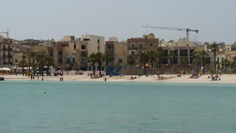 The-Small-Sandy-Beach-Of-Birzebbuga-On-A-Hot-Afternoon