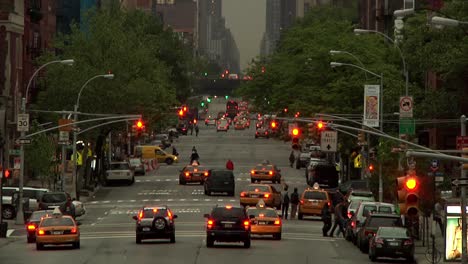 Ciudad-De-Nueva-York-Tráfico-Por-Carretera-Ocupado-Hora-Punta