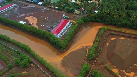 Environmental-destruction-at-Taganito-Mining-site-in-Claver,-Philippines,-aerial