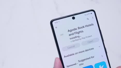 Agoda-App-Installationssymbol-Auf-Digitalanzeige