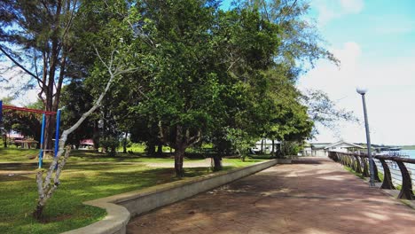 Beautiful-playground-situated-beside-the-seaside-at-Telaga-Air-Fishing-Village