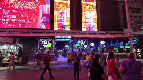 Street-view-of-nightlife-at-Patong,-Phuket,-Thailand