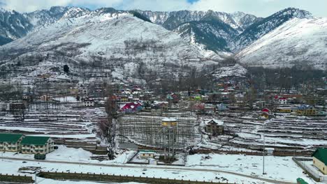 Heavy-Snowfall-Aerial-view-of-Kashmir-Valley-in-Winter-Season