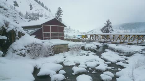 Starker-Schneefall,-Luftaufnahme-Des-Kaschmir-Tals-In-Der-Wintersaison