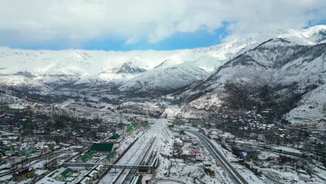 Heavy-Snowfall-Aerial-view-of-Kashmir-Valley-in-Winter-Season