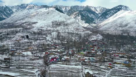 Heavy-Snowfall-Aerial-view-of-Kashmir-Valley-in-Winter-Season