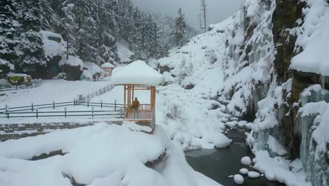 Heavy-Snowfall-Aerial-view-of-Kashmir-Valley-in-Winter-Season