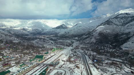 Heavy-Snowfall-Aerial-view-of-Kashmir-Valley-in-Winter-Season