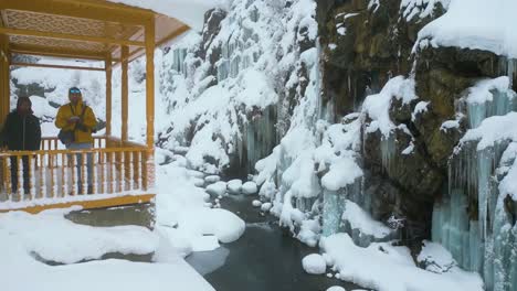 Starker-Schneefall,-Luftaufnahme-Des-Kaschmir-Tals-In-Der-Wintersaison