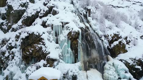 Starker-Schneefall,-Luftaufnahme-Des-Kaschmir-Tals-In-Der-Wintersaison