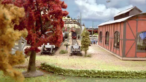 Part-of-the-model-train-layout-at-the-25th-exhibition-of-model-trains-in-motion-in-Kaltern,-South-Tyrol,-Italy