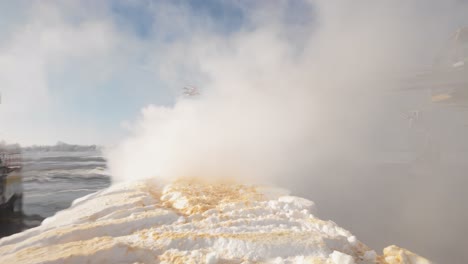 Anti-Icing-LKW-Sprüht-Enteisungslösung-Auf-Den-Flugzeugflügel-Am-Flughafen-München-In-Deutschland