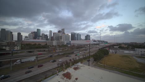 Toma-De-Drones-De-Gran-Angular-Del-Centro-De-Houston,-área-De-Texas