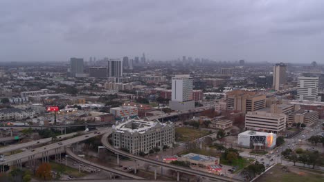 Vista-Aérea-4k-Del-Paisaje-De-Houston,-Texas