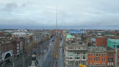 Toma-Aérea-Dinámica-De-La-Calle-O&#39;connell.-Dublín.-Irlanda