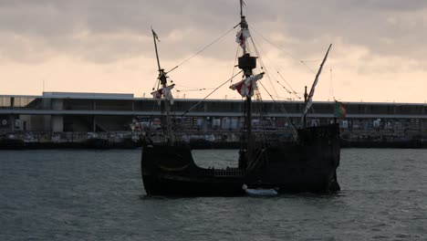 Santa-Maria-De-Colombo-Ship-In-The-Harbour-Of-Funchal-Madeira