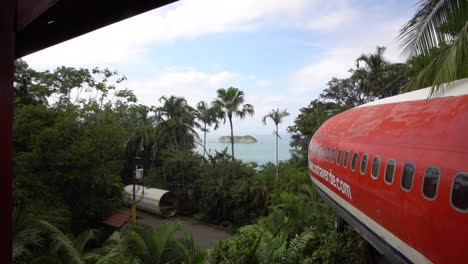 Old-Avianca-Boing-Airplane-in-Rainforest-of-Costa-Rica,-Refurbished-Aicraft-Converted-to-Hotel-Suites