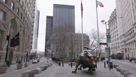 Charging-Bull-During-Coronavirus-with-Deserted-Street