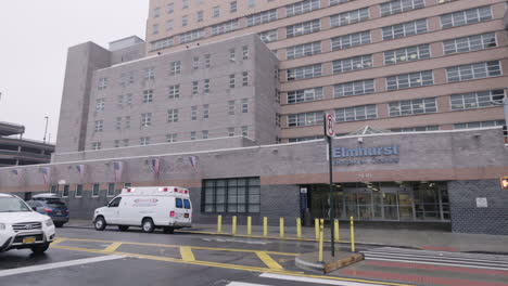 Ambulance-in-front-of-Elmhurst-Hospital-during-Coronavirus