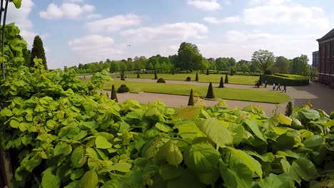 Wide-Shot-of-London-colorful-Kensington-palace-garden