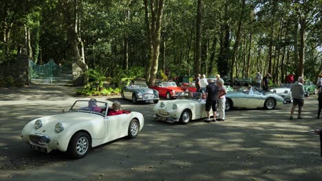 Oldtimer,-Treffen-Des-Austin-Haeley-Club-North-Wales-Im-Dorf-Portmeirion