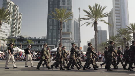 Troops-march-during-Veteran's-Day-Parade-2019-in-Downtown-San-Diego