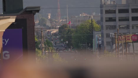 Seattle,-Washington-USA-Evening-Traffic,-View-From-Port,-Slow-Motion