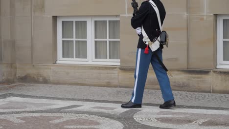 Danish-royal-soldier-march,-slow-motion