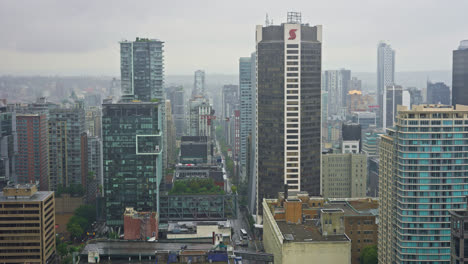 Raining-Over-City-Of-Vancouver-In-Canada-Aerial-View-of-Downtown-High-Rise-Buildings