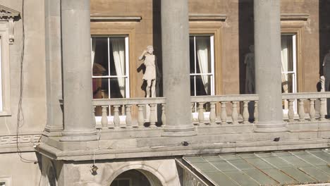 Aerial-of-the-front-pillars-on-the-grand-glynllifon-estate-in-Wales