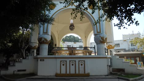 Edificio-De-Cúpula-En-El-Nuevo-Mercado,-Nea-Agora-En-El-Casco-Antiguo-De-Rodas