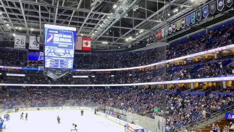 Eishockey-Fans-Jubeln-Während-Der-Spielpause-In-Einer-Eishalle