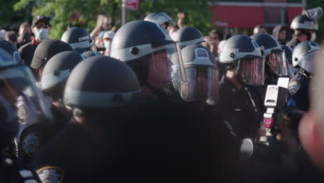 Line-of-cops-facing-protesters-as-situation-gets-louder-during-BLM-protest-in-NYC