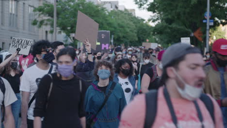 Large-group-of-Protesters-in-the-street-of-Brooklyn-NYC-walking-down-during-BLM-protest