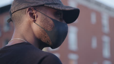 African-American-Male-takes-a-video-of-crowd-during-BLM-protest-Close-UP