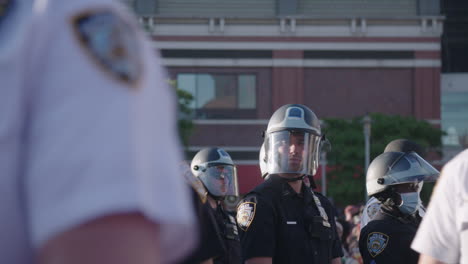 Cops-wearing-Riot-Helmet-during-BLM-protest-in-NYC-downtown-Brooklyn