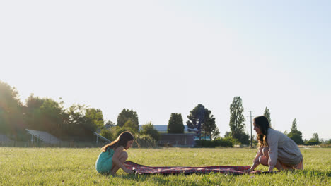 Mother-and-daughter-doing-a-picnic