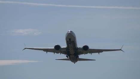 Flair-Budget-Airline-Boeing-737-Max-After-Takeoff-Low-Angle-Belly-View