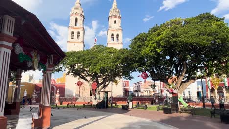 shot-of-cathedral-of-campeche-in-mexico