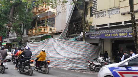 Scene-of-city-centre-fire,-four-family-members-died-in-apartment-block