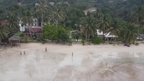 Aerial-Descending-Shot-Towards-Haad-Yao-beach-In-Koh-Phangan