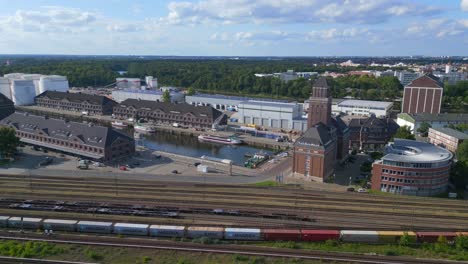 s-bahn-Westhafen-Berlin-city-harbor-port-at-river