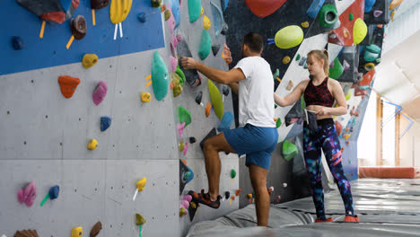 People-in-a-climbing-wall-centre