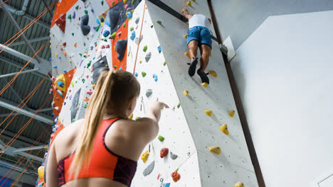 People-in-a-climbing-wall-centre