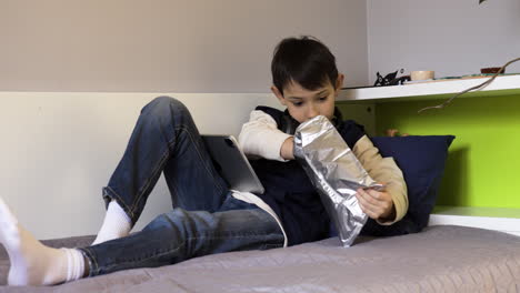 Teenager-using-tablet-at-home